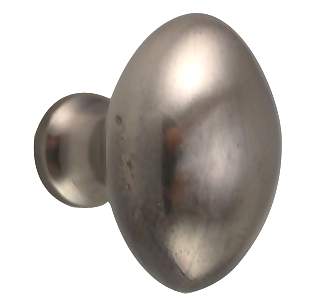 1 1/4 Inch Traditional Solid Brass Egg Knob (Antique Nickel Finish)