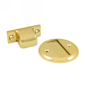 Baseboard Magnetic Door Hold / Door Stop (Polished Brass)