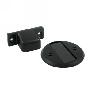 DELTANA Baseboard Magnetic Door Hold / Door Stop (Flat Black Finish)