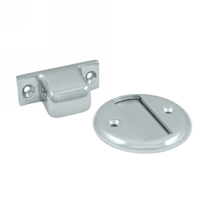 Baseboard Magnetic Door Hold / Door Stop (Polished Chrome Finish)