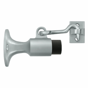 Heavy Duty Wall Mounted Bumper Door Stop (Brushed Chrome Finish)
