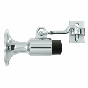 Heavy Duty Wall Mounted Bumper Door Stop (Polished Chrome Finish)