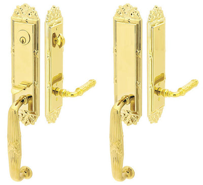 Solid Brass Regency Style Mortise Entryway Set (Polished Brass Finish)