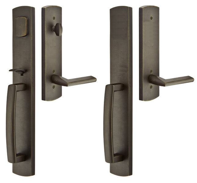 Solid Brass Longmont Style Mortise Entryway Set (Oil Rubbed Bronze)