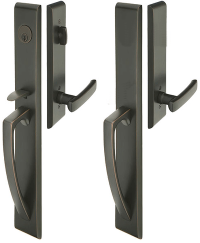 Solid Brass Hera Style Mortise Entryway Set (Oil Rubbed Bronze Finish)
