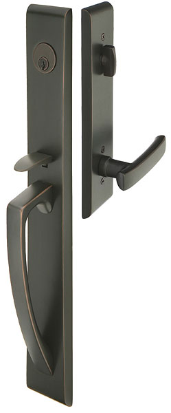 Solid Brass Hera Style Mortise Entryway Set (Oil Rubbed Bronze Finish)