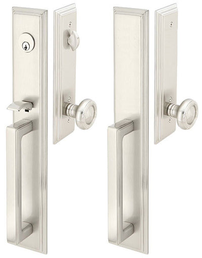 Solid Brass Melrose Style Entryway Set (Brushed Nickel Finish)