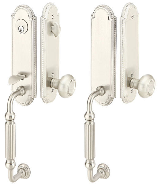 Solid Brass Orleans Style Entryway Set (Brushed Nickel Finish)