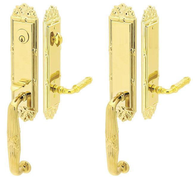 Solid Brass Ribbon and Reed Style Entryway Set (Polished Brass Finish)