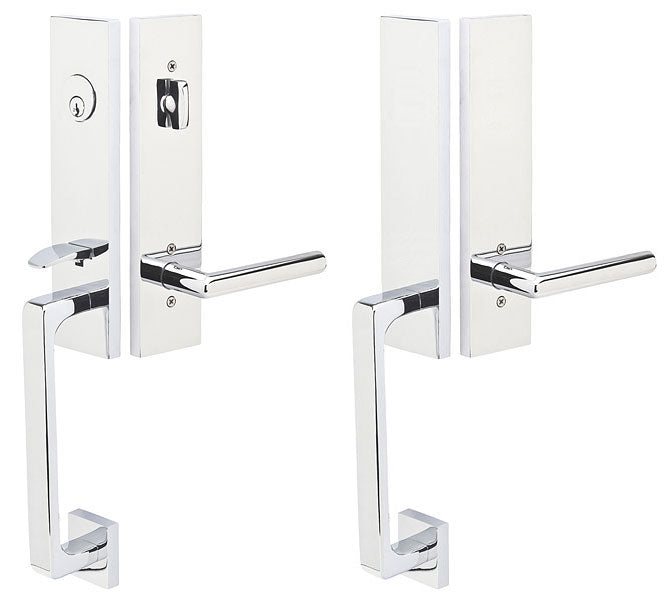Solid Brass Davos Style Entryway Set (Polished Chrome Finish)