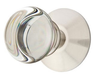Providence Round Crystal Door Knob Set with Round Rosette