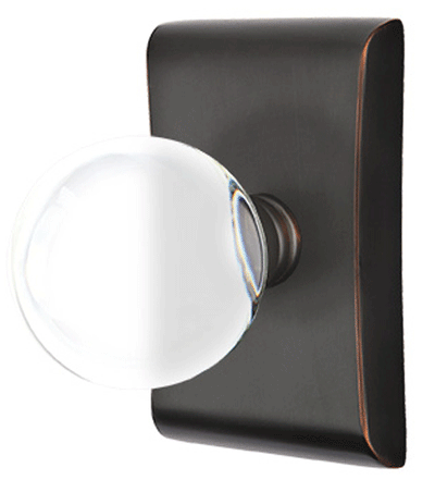 Crystal Bristol Door Knob Set With Neos Rosette (Several Finishes)