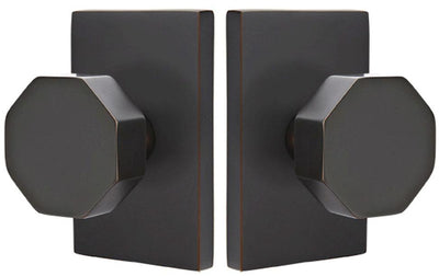 Emtek Solid Brass Octagon Door Knob Set Modern Rectangular Rosette