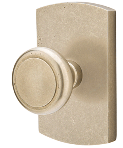 Emtek Solid Brass Sandcast Butte Door Knob Rounded Rectangular Rosette