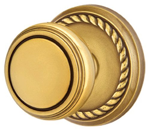 Solid Brass Norwich Door Knob Set With Rope Rosette