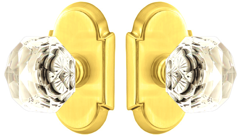 Diamond Crystal Door Knob Set With # 8 Rosette