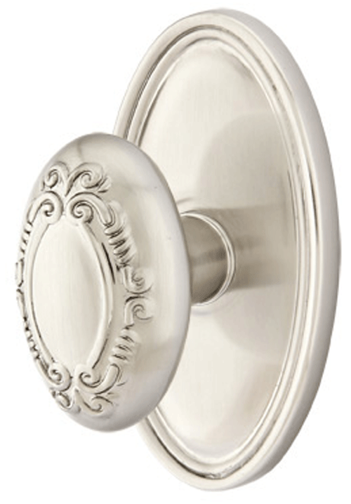 Solid Brass Victoria Door Knob Set With Oval Rosette