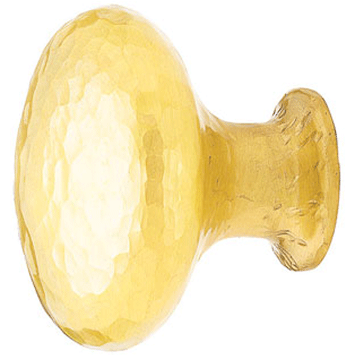 1 1/4 Inch Solid Brass Round Dimpled Knob (Satin Brass Finish)