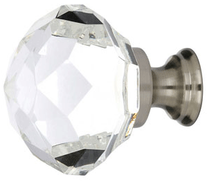 1 3/4 Inch Diamond Wardrobe Knob (Brushed Nickel Finish)