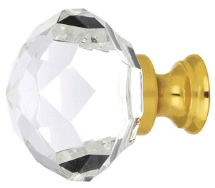 1 3/4 Inch Diamond Wardrobe Knob (Polished Brass Finish)
