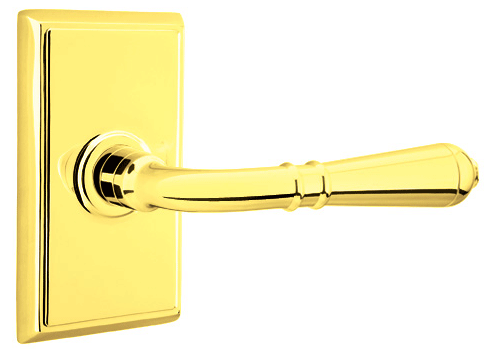 Emtek Solid Brass Turino Lever With Rectangular Rosette