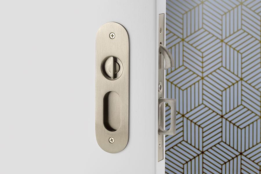 Emtek Sandcast Bronze Rustic Modern Rectangular Mortise Pocket Door (Several Finishes Available)