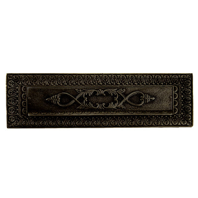 Antique Front Door Mail Slot - Victorian Style (Flat Black Finish)