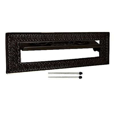 Antique Front Door Mail Slot - Victorian Style (Flat Black Finish)