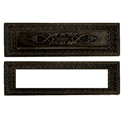 Antique Front Door Mail Slot - Victorian Style (Oil Rubbed Bronze Finish)
