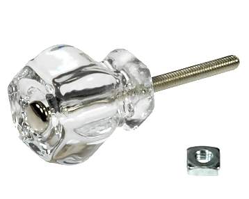 1 1/4 Inch Crystal Clear Glass Knobs