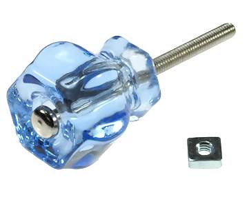 1 1/4 Inch Light Blue Glass Knobs