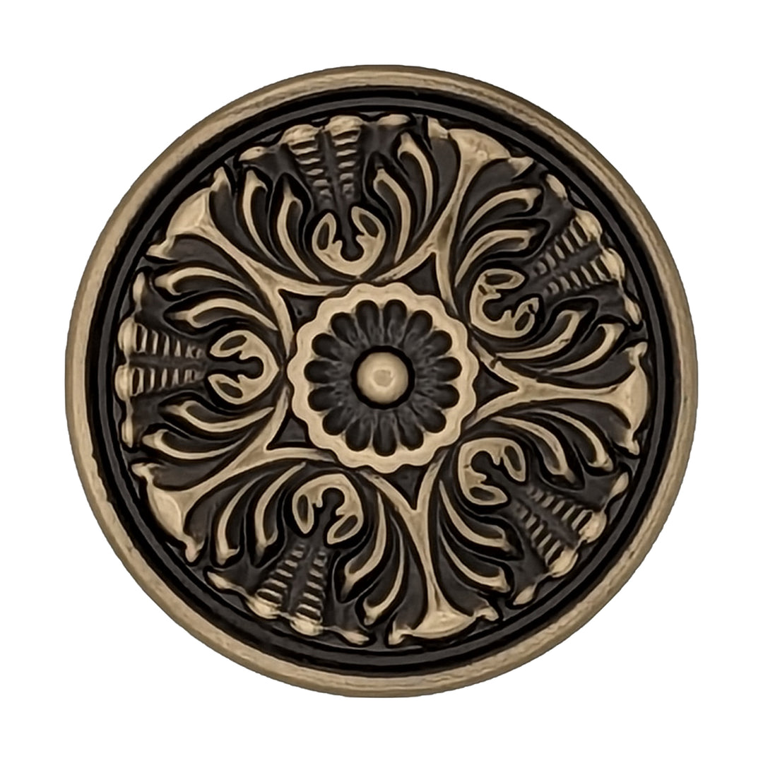 COPPER MOUNTAIN HARDWARE 2 Inch Victorian Star Filigree Doorknob (Antique Brass Finish)