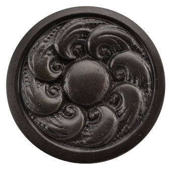 2 Inch Solid Brass Wave Knob (Oil Rubbed Bronze Finish)