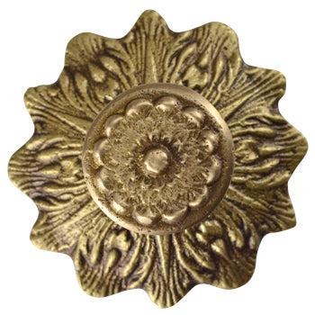 COPPER MOUNTAIN HARDWARE 2 2/5 Inch Solid Brass Victorian Sunflower Knob (Antique Brass Finish)