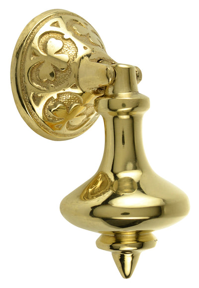 3 Inch Solid Brass Clover Drop Pull (Polished Brass Finish)