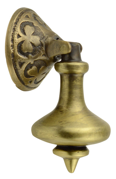 3 Inch Solid Brass Clover Drop Pull (Antique Brass Finish)