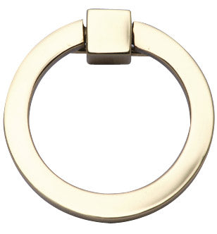 3 Inch Mission Style Solid Brass Drawer Ring Pull (Polished Brass)