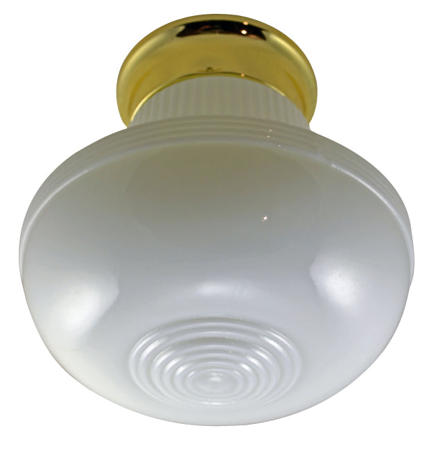 Circular Glass Overhead Light Fixture (Polished Brass Finish)