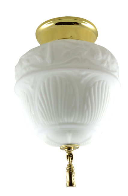 Glass Colonial Revival Style Light Fixture (Polished Brass Finish)