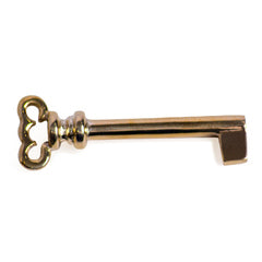 2 3/4 Inch Brass Georgian Style Skeleton Blank Key (Polished Brass Finish)