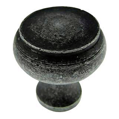 1 1/4 Inch Wrought Iron Knob (Black Iron)