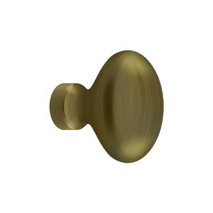1 1/4 Inch Traditional Solid Brass Egg Knob (Antique Brass Finish)