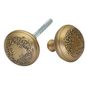 COPPER MOUNTAIN HARDWARE Traditional Floral Leaf Spare Door Knob Set (Antique Brass)