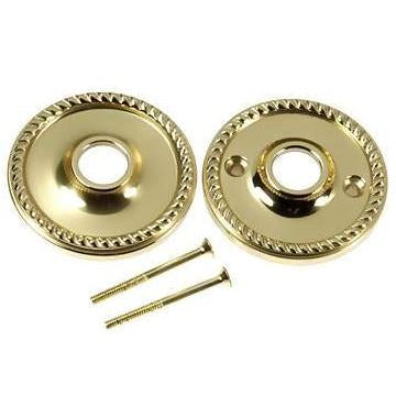Solid Brass Rosette Plates - Georgian Roped (Several Finishes Available)