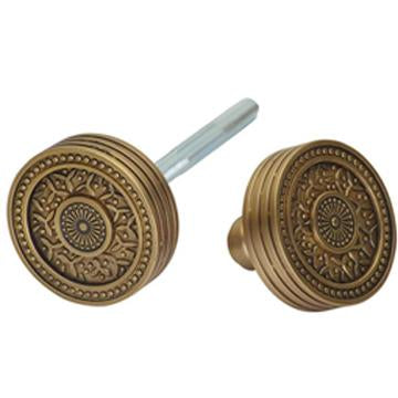 2 1/4 Inch Rice Pattern Spare Door Knob Set (Antique Brass)