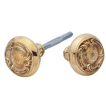 Solid Brass Lafayette Swirl Spare Door Knob Set (Polished Brass)