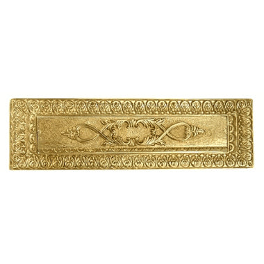 Antique Front Door Mail Slot - Victorian Style (Lacquered Brass Finish)