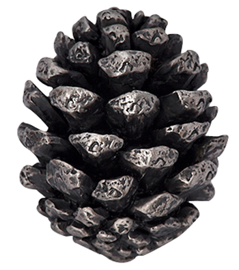 1 1/4 Inch Solid Pewter Pine Cone Knob (Satin Pewter Finish)