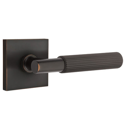 Emtek T-Bar Straight Knurled Lever With Square Rosette (Several Finishes Available)