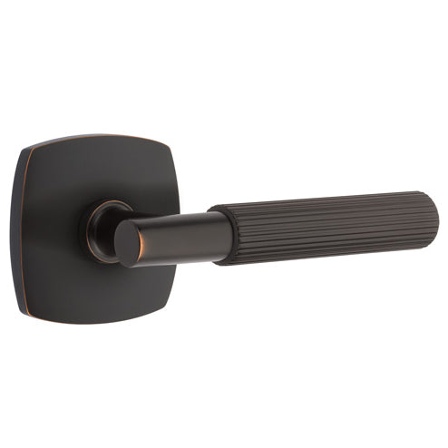 EMTEK Emtek T-Bar Straight Knurled Lever With Urban Modern Rosette (Several Finishes Available)